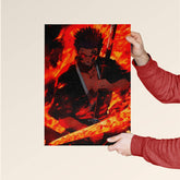 Flame-Wielding Warrior – Inferno Blade Anime Poster